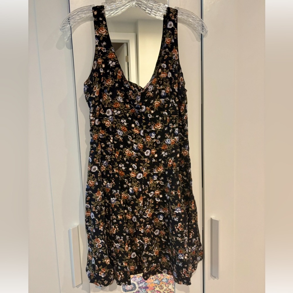 Energie Vintage 90s Black Floral Sundress